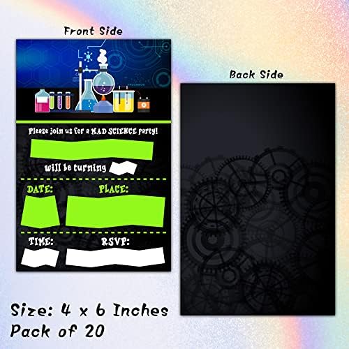 Science Birthday Invitations with Envelopes - 20 Pack