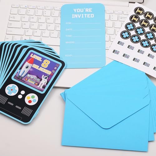 30 Pack Video Game Birthday Invitations for Boys
