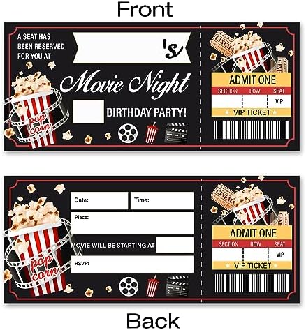 VAHATAN Movie Theme Party Invitations Set 20 Pack
