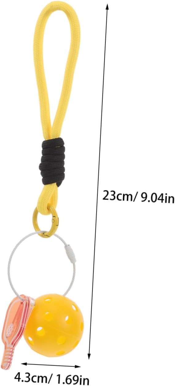 Toyvian Mini Pickleball Keychain Portable Sports Themed Keyring