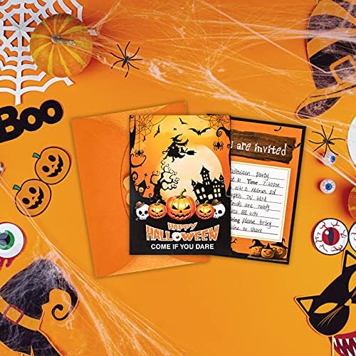 XJF Halloween Party Invitation Cards for Kids 5x7 12pcs with Envelopes