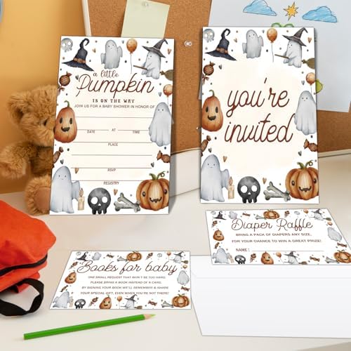 Deluxe Baby Shower Invitations 25 Set Halloween Party Invites