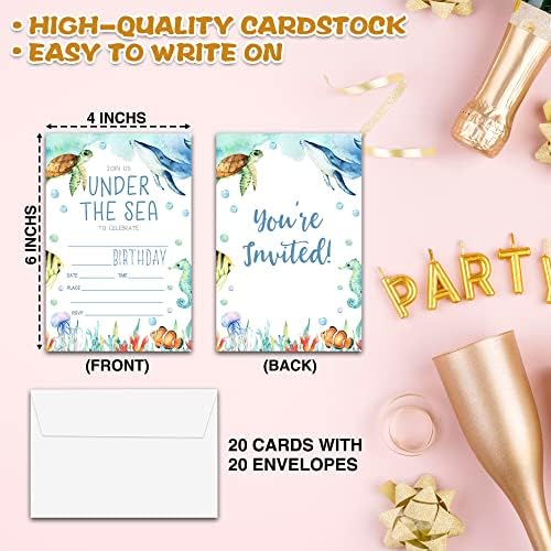 Under the Sea Birthday Invitations with Envelopes