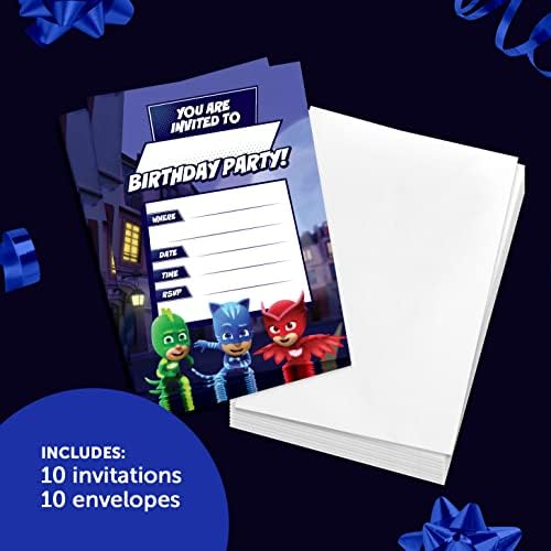 Desert Cactus PJ Masks Party Invites 10 Count With Envelopes Style B