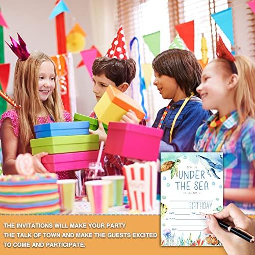 Under the Sea Birthday Invitations with Envelopes