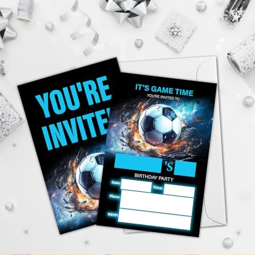 Soccer Birthday Invitations With Envelopes Set of 20