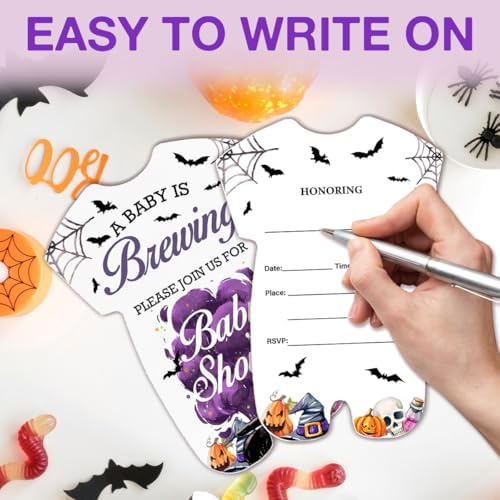 LyoGao Halloween Baby Shower Invites - Witch Magic Theme