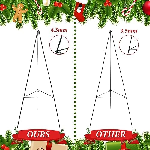 Soaoo Wreath Stand for Grave Marker 30 Inch Metal Easel