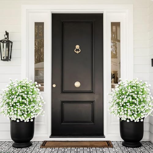 2 Pack Artificial Boxwood Topiary Trees with UV Resistant Ground Spikes