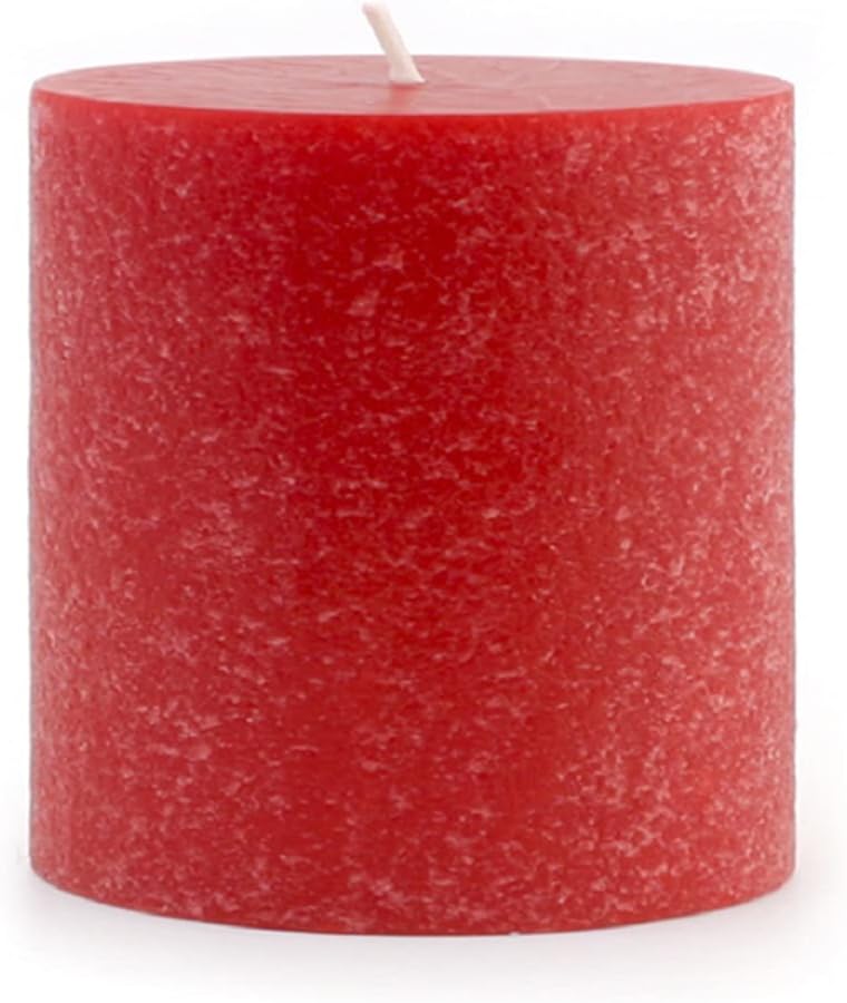 Root Candles Unscented Timberline Pillar Candle Red 3x3-inch