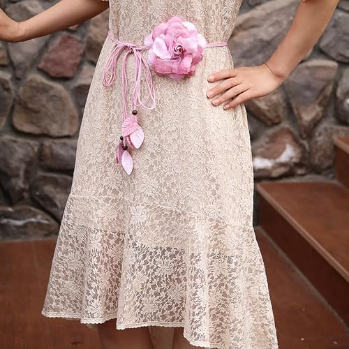 2 Pcs Pink Country Style Flower Curtain Tiebacks