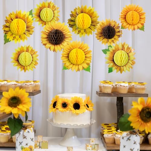 Paper Jazz Sunflower Honeycomb Decorations Set