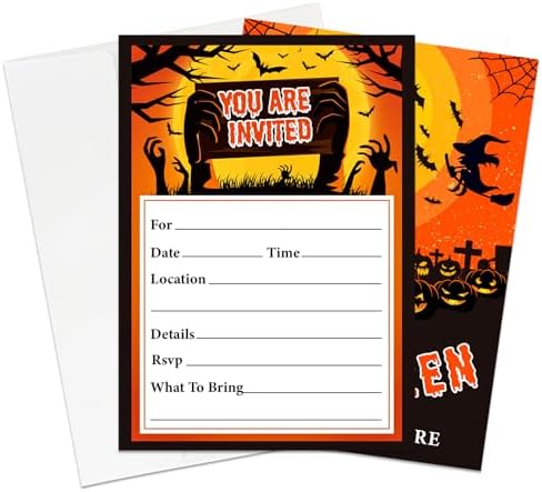 15Set Halloween Invitations with Envelopes 5x7