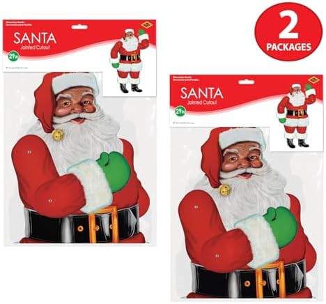 Beistle 2 Pack Jointed Santa Cutout