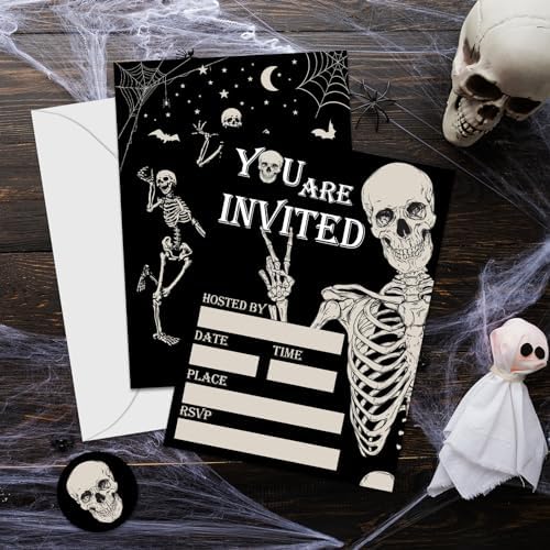 Whaline 25 Piece Halloween Invitation Set with Envelopes and Stickers