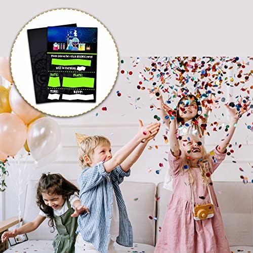 Science Birthday Invitations with Envelopes - 20 Pack