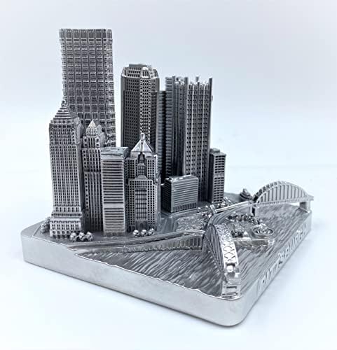 Pittsburgh 3D City Famous Building Model Statue Silver 4 Inch