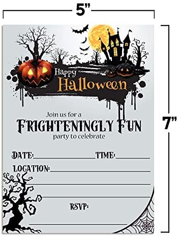 Frighteningly Fun Halloween Party Invitations 20pcs 5x7 Fill In Cards