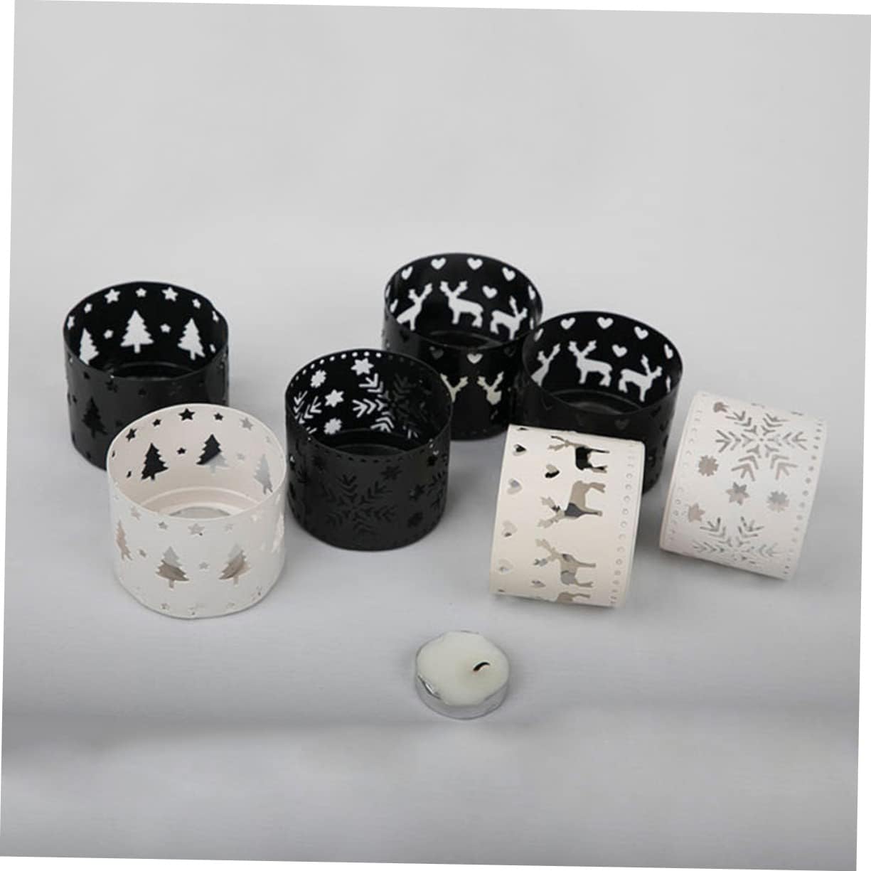 Christmas Iron Candle Holders Snowflake Design Elegant Desktop Pen Holder
