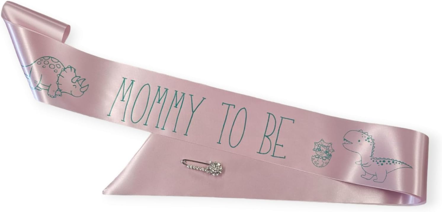Dinosaur Baby Shower Pins with Sash Set