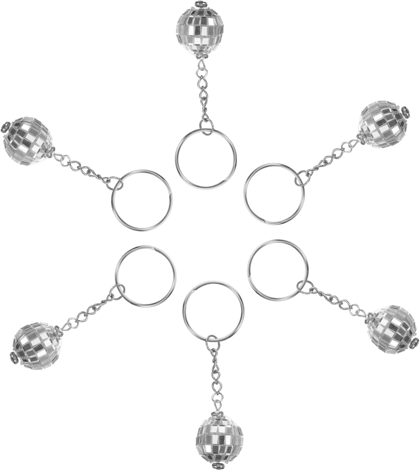 6pcs Retro Disco Keychain Pendant for Stylish Backpack Accessories