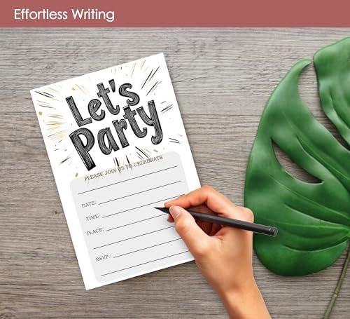 Simple Lets Party Birthday Invitations 30 Sets with Envelopes