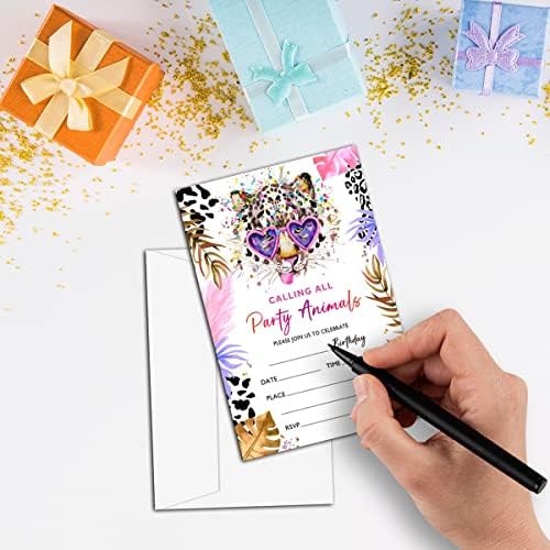 NYCTUG Leopard Print Birthday Invitations for Teens