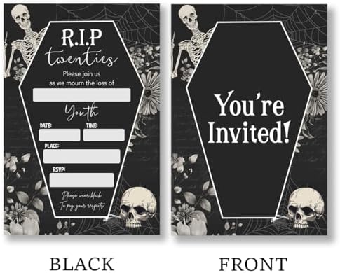 Halloween Party Invites Set of 20 with Envelopes Double Sided Blank Cards