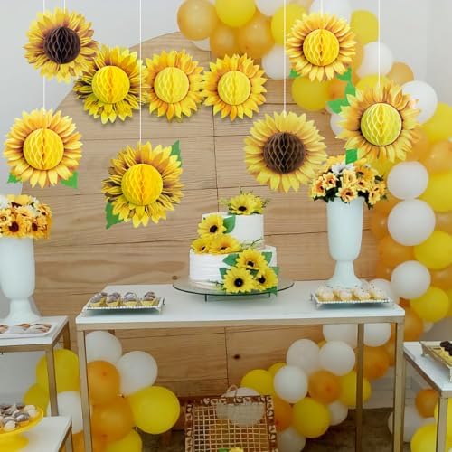 Paper Jazz Sunflower Honeycomb Decorations Set