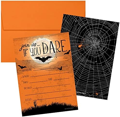 DISTINCTIVS Halloween Party Invitations with Envelopes