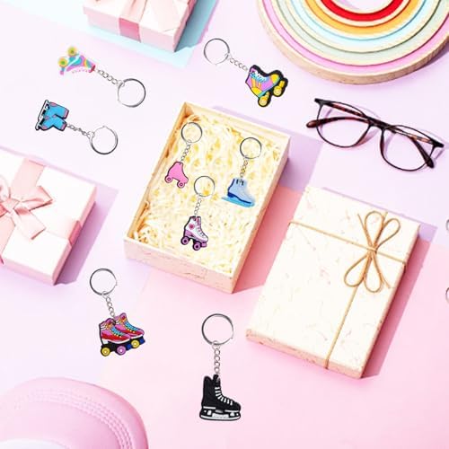 12pcs Roller Skate Keychains Keyring Bag Charm Party Decor