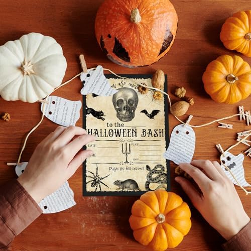 Whaline Halloween Invitation Cards with Envelopes Set of 25