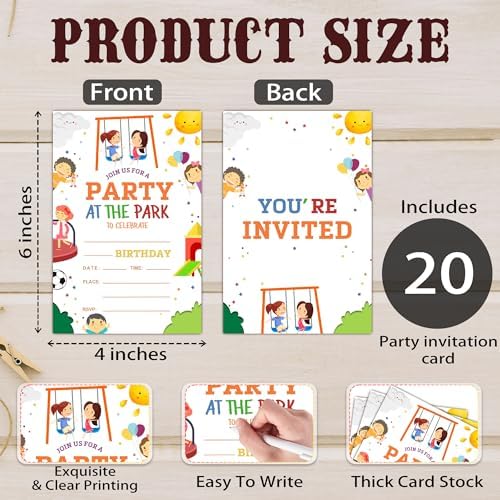 Party Time Birthday Invitations with Envelopes