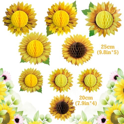 Paper Jazz Sunflower Honeycomb Decorations Set