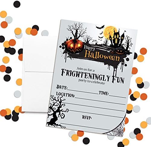Frighteningly Fun Halloween Party Invitations 20pcs 5x7 Fill In Cards