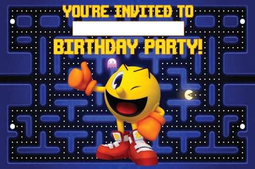 Set of 20 Retro Game Birthday Invites with Envelopes
