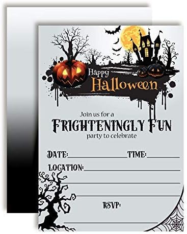 Frighteningly Fun Halloween Party Invitations 20pcs 5x7 Fill In Cards