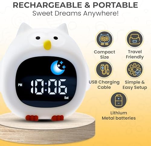 Bumble Bright Kids Alarm Clock with Nightlight and Sound