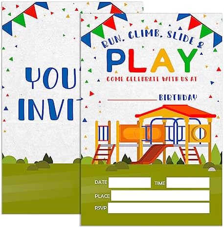 Birthday Invitations for Boy Kids Park with Envelopes Set of 20
