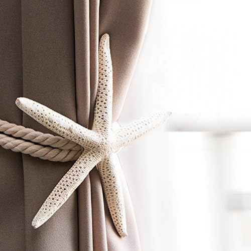 Chictie 2 Pieces Natural Starfish Curtain Tieback Rope Holdbacks