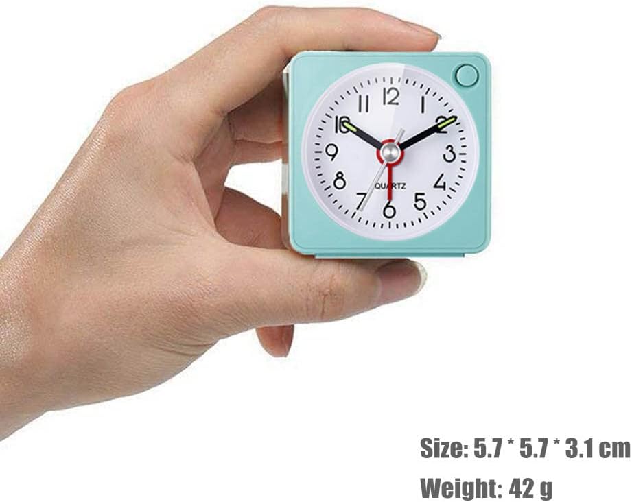 Jisile Travel Analog Alarm Clock 225 Inch Ultra Small with Snooze and Light
