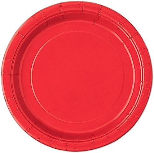 Ruby Red Solid Round Dinner Plates 9 Inch Pack of 16