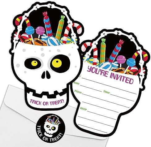 REWIDPARTY Halloween Party Invitations Set of 15