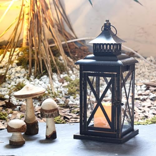 DECORKEY Decorative Candle Lanterns Black Indoor Outdoor
