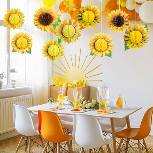 Paper Jazz Sunflower Honeycomb Decorations Set