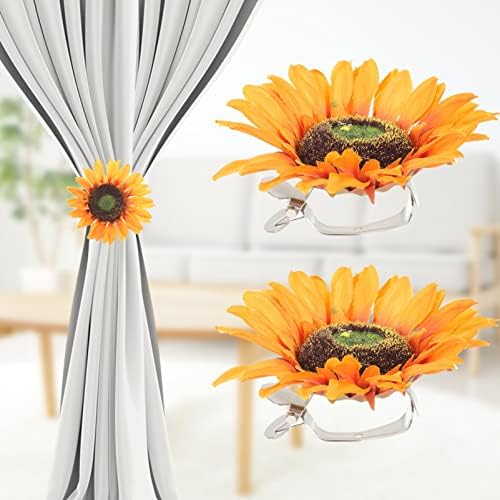 Veemoon 2pcs Sunflower Curtain Tiebacks Holdbacks for Home Decor