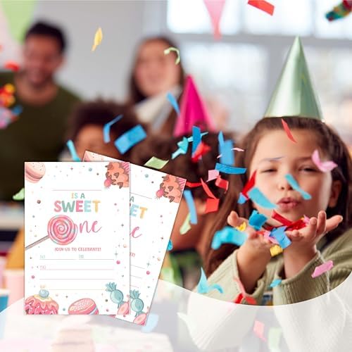 4x6 Sweet One Birthday Invitations with Envelopes