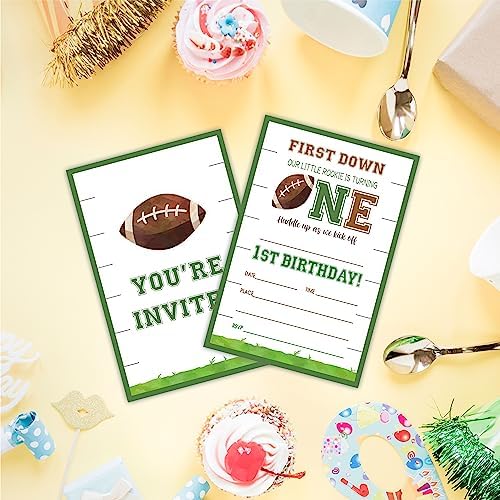 AWSICE Football Birthday Party Invitations 20 Pack with Envelopes