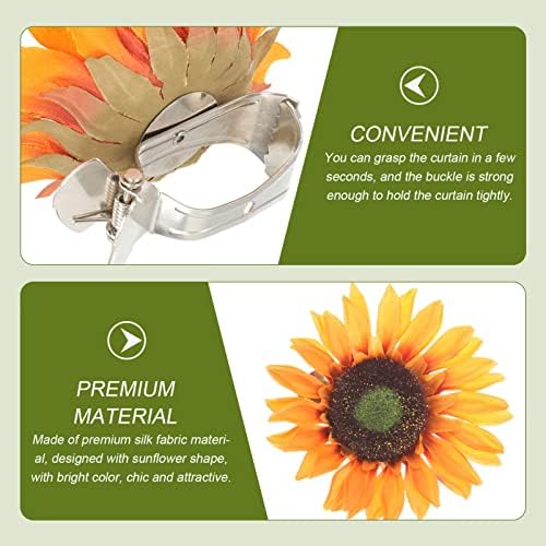 Veemoon 2pcs Sunflower Curtain Tiebacks Holdbacks for Home Decor