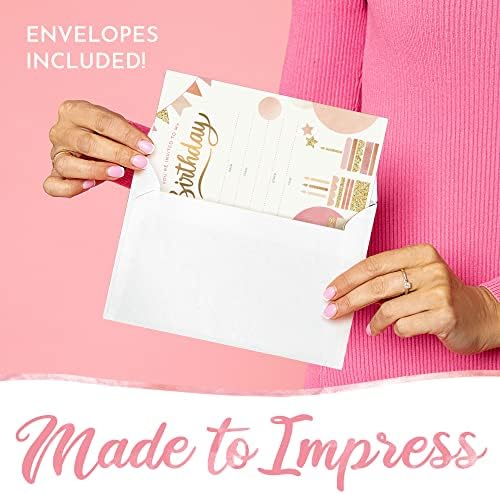 30 Pack Birthday Invitations with Envelopes
